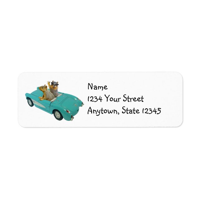 Squirrels in Car Address Labels (Front)