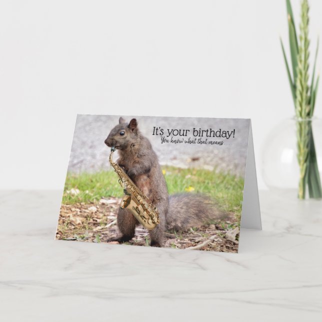 Squirrels Night Out Birthday Card (Front)