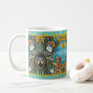 SQUIRRELS & OWL THANKSGIVING, HOMEMADE ACORN PIE COFFEE MUG