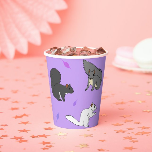 Squirrels Purple Paper Cups (Insitu)