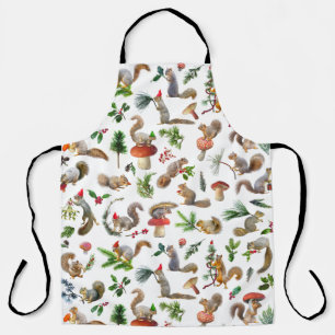 Squirrels Red and Green Apron