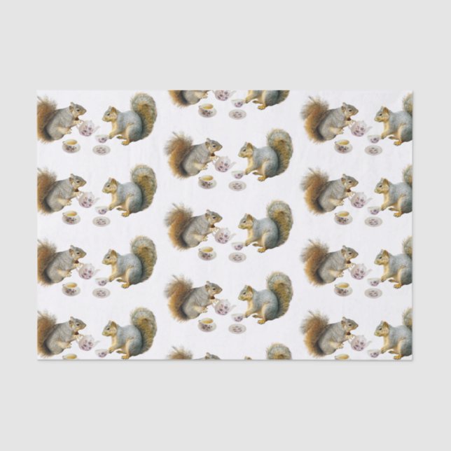 Squirrels Tea Party Tissue Paper (Front)