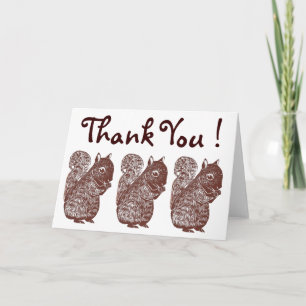 Squirrels Thank You Greeting Card
