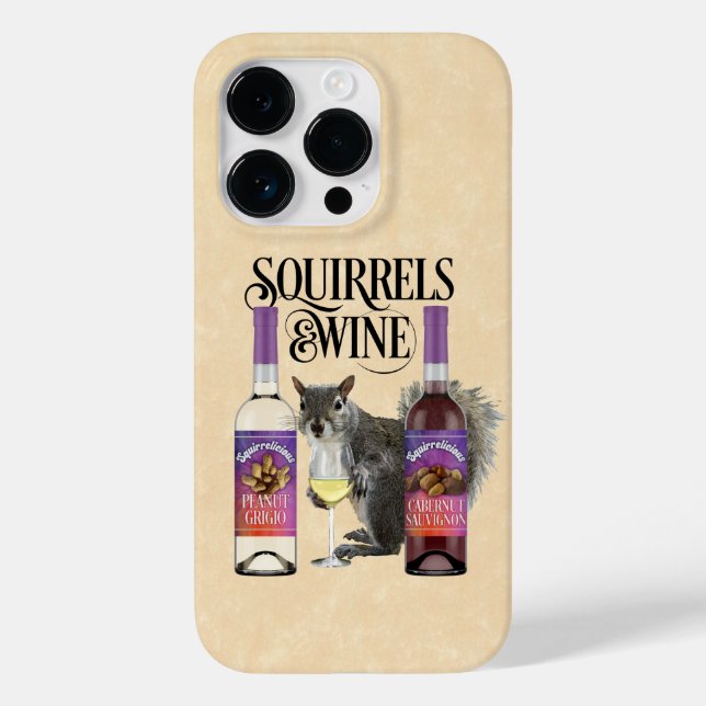 Squirrels & Wine - Funny Squirrel Lover and Wine D Case-Mate iPhone Case (Back)