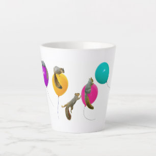 Squirrels with Balloons Latte Cup