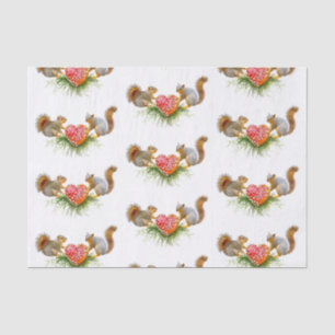 Squirrels with Mushroom Heart Tissue Paper