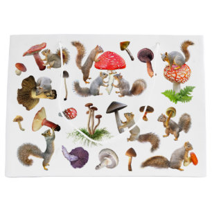 Squirrels with Mushrooms Gift Bag
