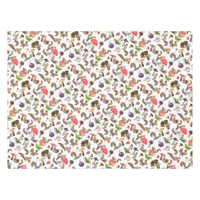 Squirrels with Mushrooms Tablecloth (Front (Horizontal))