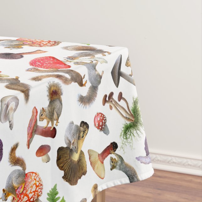 Squirrels with Mushrooms Tablecloth (In Situ)