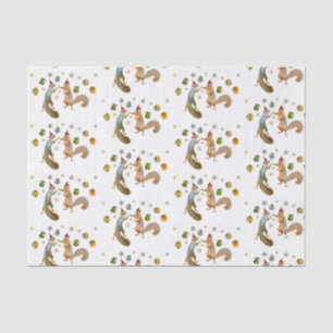 Squirrels with Star Decorations Tissue Paper