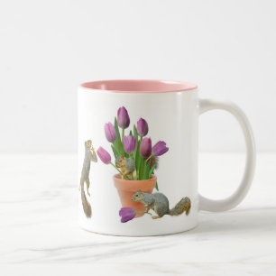 Squirrels with Tulips Mug