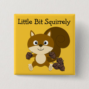 Squirrely 2 Inch Square Button