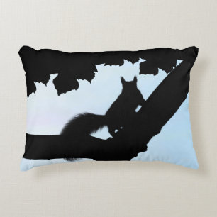 Squirrely Blues Accent Pillow