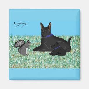 Squirrely Conversation. Magnet