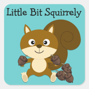 Squirrely Square Sticker