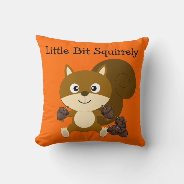 Squirrely Throw Pillow (Front)
