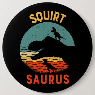 Squirt Dinosaur Squirtsaurus Matching Family 6 Inch Round Button