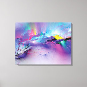 Squirt paint colours Premium Wrapped Canvas (Gloss