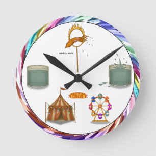 Squirty squid round clock