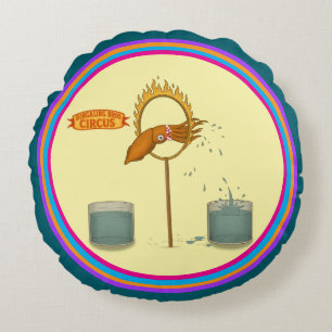 Squirty squid round pillow