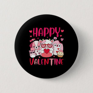 Squish Squad Happy Valentine Gifts Cute For Kids W 2 Inch Round Button