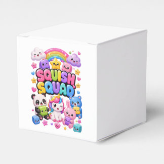 Squish Squad Sparkly Rainbow Panda Unicorn Cute Favor Box