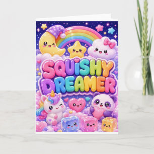 Squishy Dreamer Cute Kawaii Unicorn Panda Moon Card