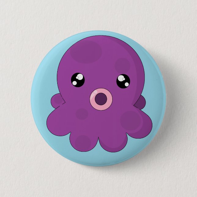 Squishy the Squid 2 Inch Round Button (Front)