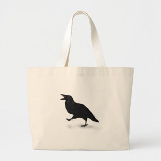 Sqwarking Crow Large Tote Bag