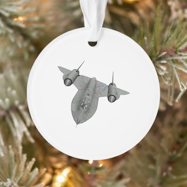 SR71 Blackbird Illustration Christmas Ornament (Tree)