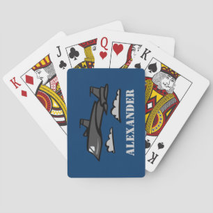 SR71 Blackbird Recon Plane Flying In Clouds Playing Cards