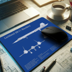 SR-71 Blackbird - Airplane Blueprint Plans ABD Mouse Pad