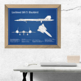 SR-71 Blackbird - Airplane Blueprint Plans ABD Photo Print