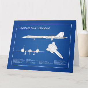 SR-71 Blackbird - Airplane Blueprint Plans ABD Thank You Card