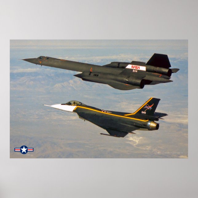 SR-71 BLACKBIRD and F-16XL Poster (Front)