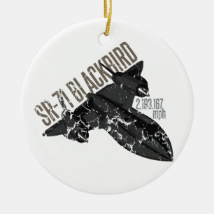SR 71 Blackbird Ceramic Ornament