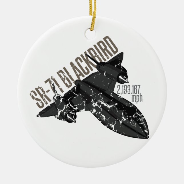 SR 71 Blackbird Ceramic Ornament (Front)