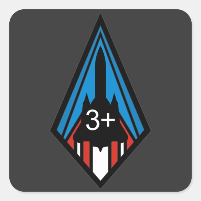 SR-71 Blackbird Mach 3 Commemorative Insignia Square Sticker (Front)