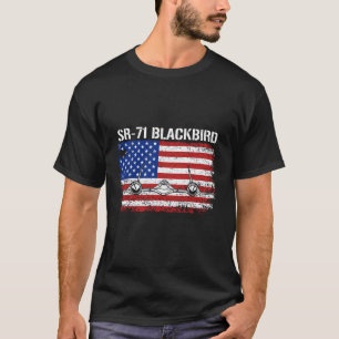 SR-71 Blackbird Military Aircraft Flag USA America T-Shirt