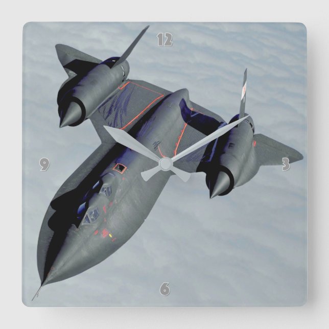 SR-71 BLACKBIRD SQUARE WALL CLOCK (Front)
