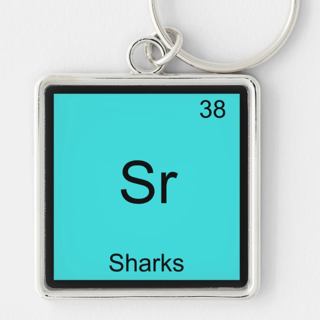 Sr - Sharks Funny Element Chemistry Symbol T-Shirt Keychain (Front)