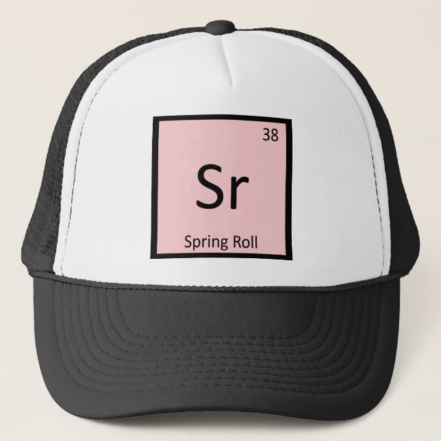 Sr - Spring Roll Appetizer Chemistry Symbol Trucker Hat (Front)