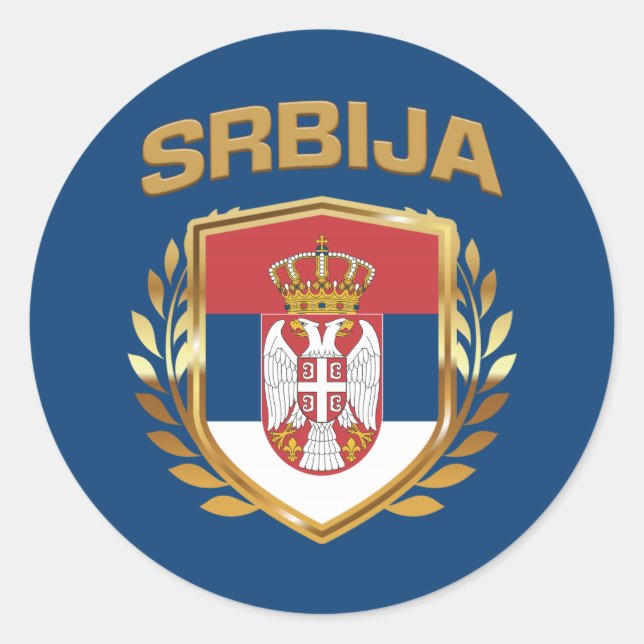 Srbija Flag Shield Serbia Classic Round Sticker (Front)