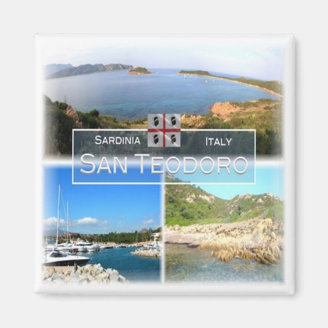 SRD020 SAN TEODORO - Mosaic - Sardinia - Fridge Magnet (Front)