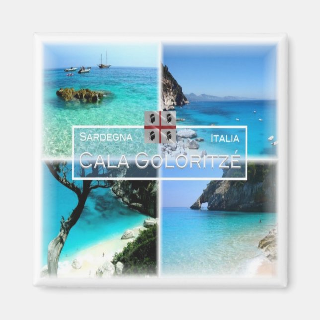 SRD033 CALA GOLORITZE' Mosaic, Sardinia, Fridge  Magnet (Front)