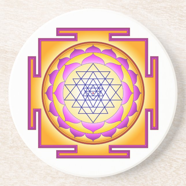 Sri Chakra Goddess Shri Lalitha Tripura Sundari Coaster (Front)
