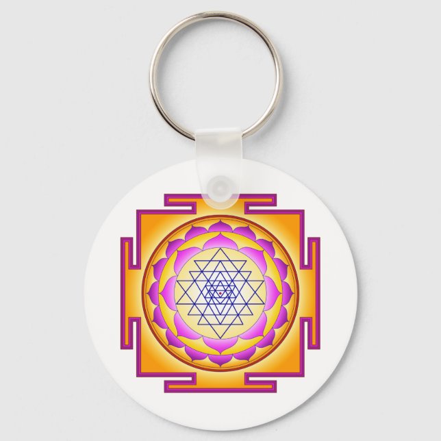 Sri Chakra Goddess Shri Lalitha Tripura Sundari Keychain (Front)