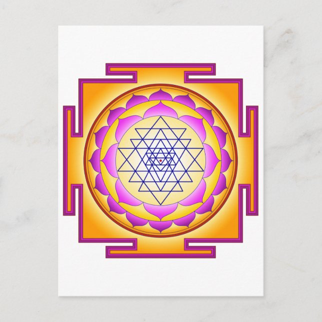 Sri Chakra Goddess Shri Lalitha Tripura Sundari Postcard (Front)