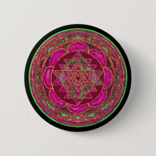 Sri Lakshmi Yantra Mandala 2 Inch Round Button