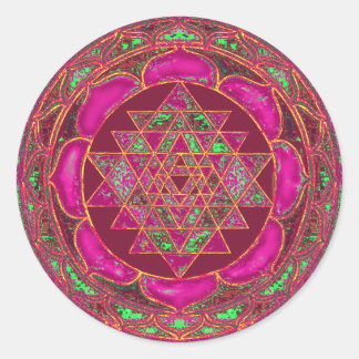 Sri Lakshmi Yantra Mandala Classic Round Sticker